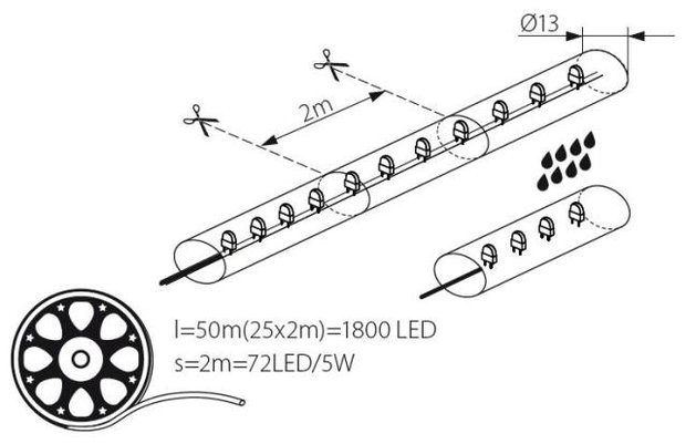 karakter Schuldig Vergelijken LED lichtslang 50 meter - Warm-wit